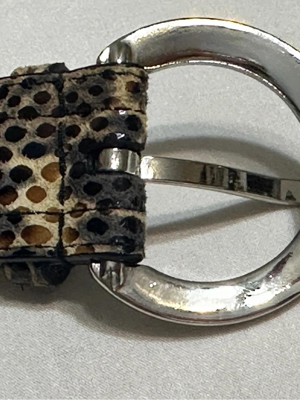 Anne Klein snakeskin-print leather belt